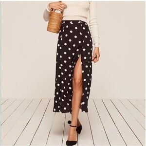 Reformation black slit skirt